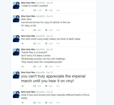 Кайло Рен завел эмо-аккаунт в Твиттере